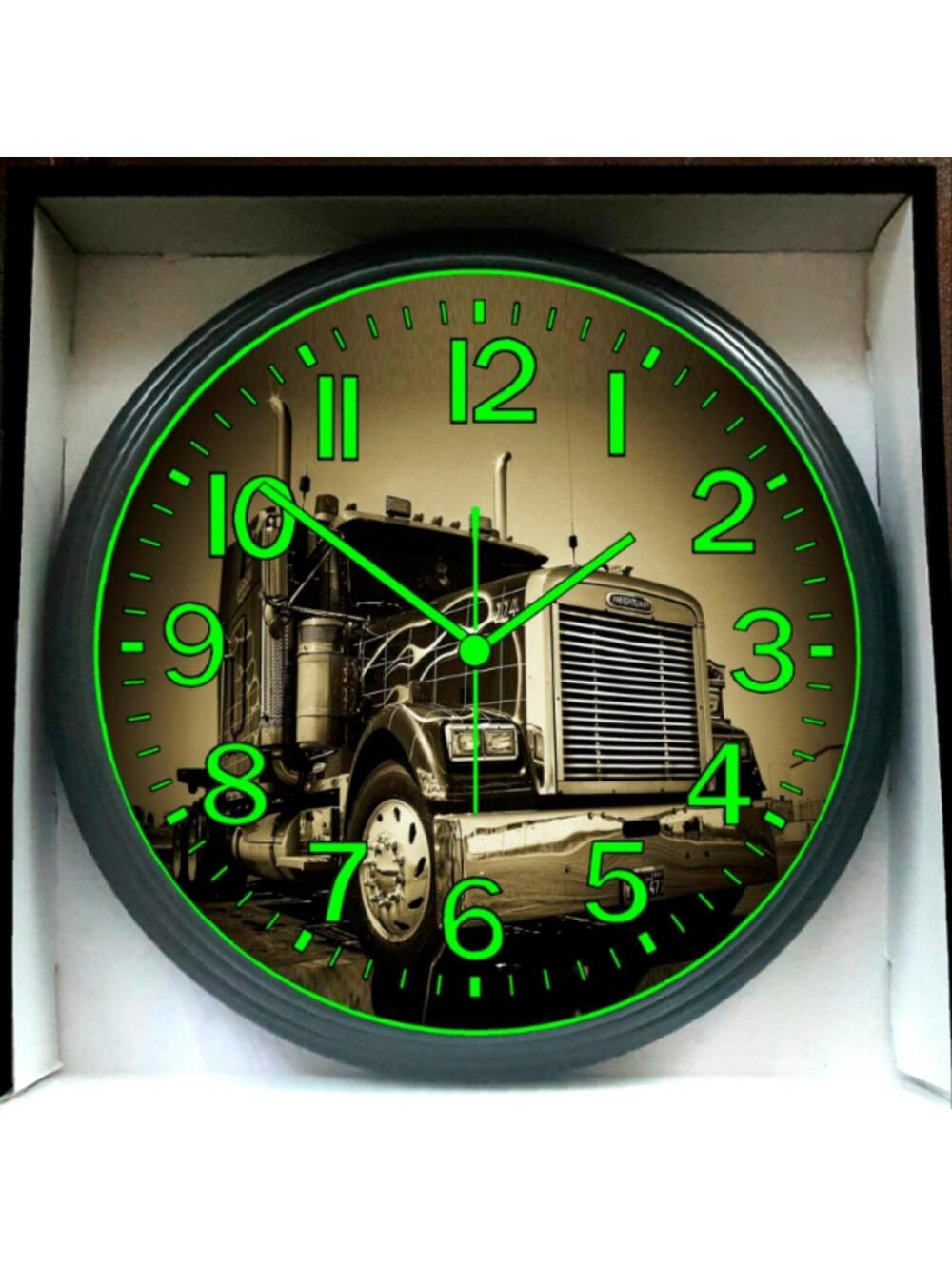 Peterbilt 379 Semi Truck Glow In The Dark Wall Clock Trucker Gift Big Rig